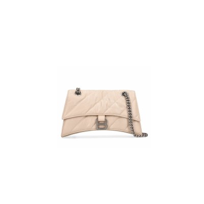 BALENCIAGA WOMEN'S CRUSH CHAIN BAG IN SMALL APRICOT 716351210J03709 (24.9*15*7.9cm)
